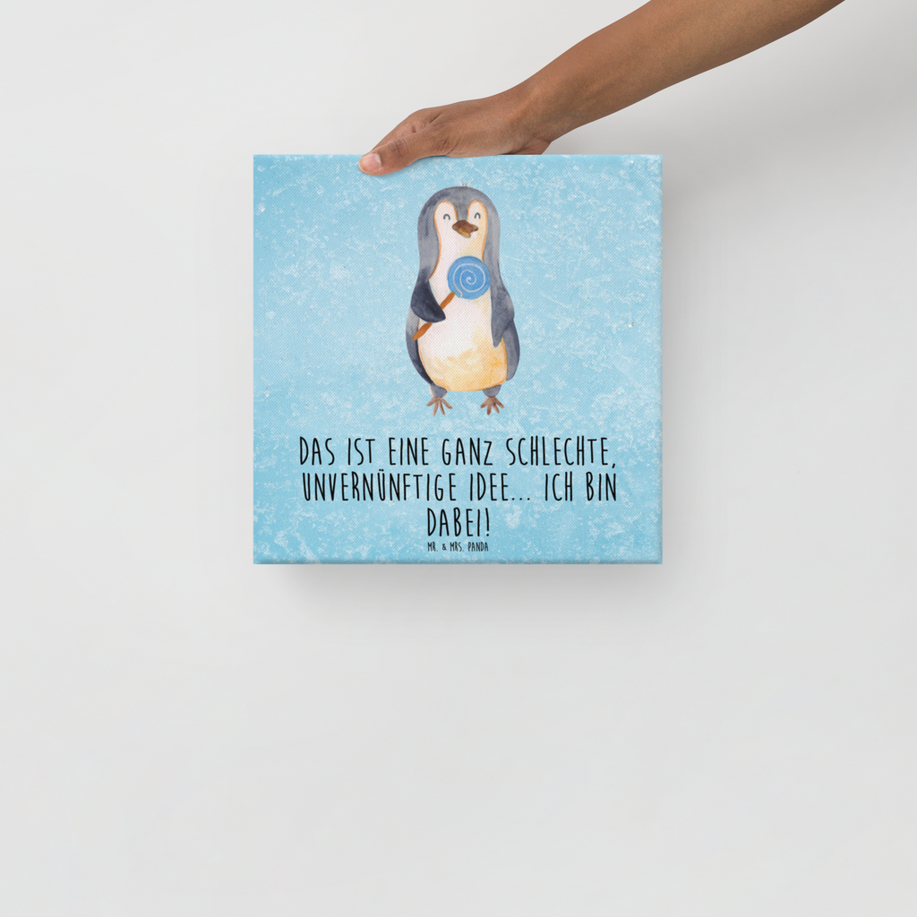 Leinwand Bild Pinguin Lolli