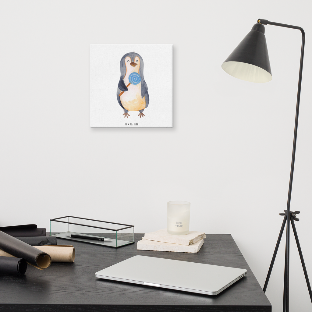 Leinwand Bild Pinguin Lolli