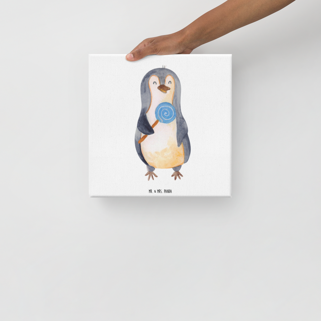 Leinwand Bild Pinguin Lolli