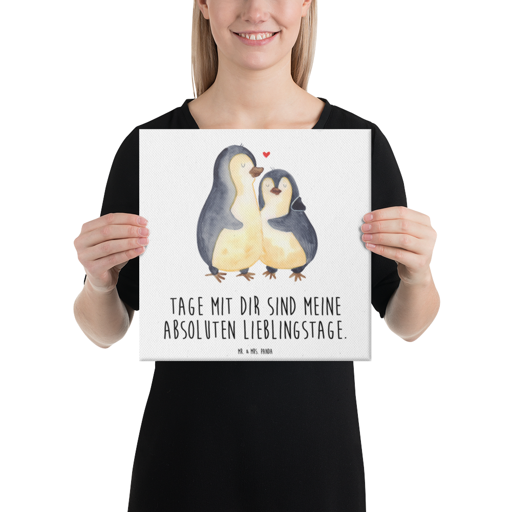 Leinwand Bild Pinguin umarmend Leinwand, Bild, Kunstdruck, Wanddeko, Dekoration, Pinguin, Liebe, Liebespaar, Liebesbeweis, Liebesgeschenk, Verlobung, Jahrestag, Hochzeitstag, Hochzeit, Hochzeitsgeschenk