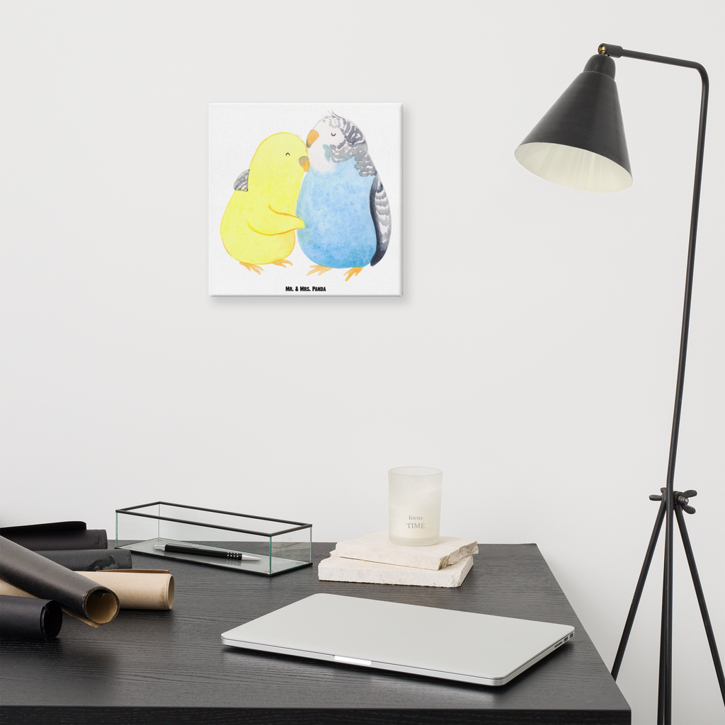 Leinwand Bild Wellensittich Liebe Leinwand, Bild, Kunstdruck, Wanddeko, Dekoration, Liebe, Partner, Freund, Freundin, Ehemann, Ehefrau, Heiraten, Verlobung, Heiratsantrag, Liebesgeschenk, Jahrestag, Hocheitstag, Vögel, Wellensittich, Nähe, Kuscheln, Vertrauen