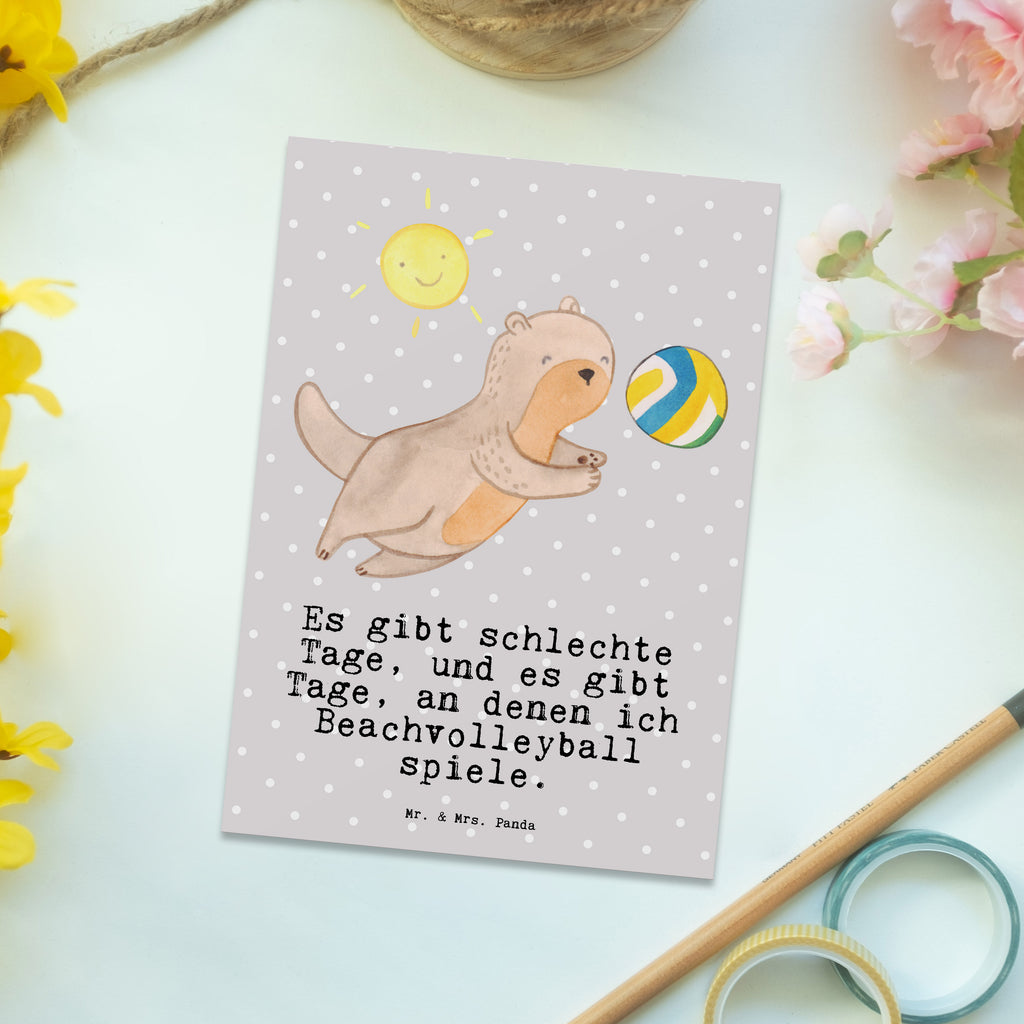 Postkarte Otter Beachvolleyball Tage Geschenkkarte, Grußkarte, Karte, Einladung, Ansichtskarte, Geburtstagskarte, Einladungskarte, Dankeskarte, Geschenk, Sport, Sportart, Hobby, Schenken, Danke, Dankeschön, Auszeichnung, Gewinn, Sportler, Beachvolleyball, Volleyball, Ballsport, Volleyballturnier