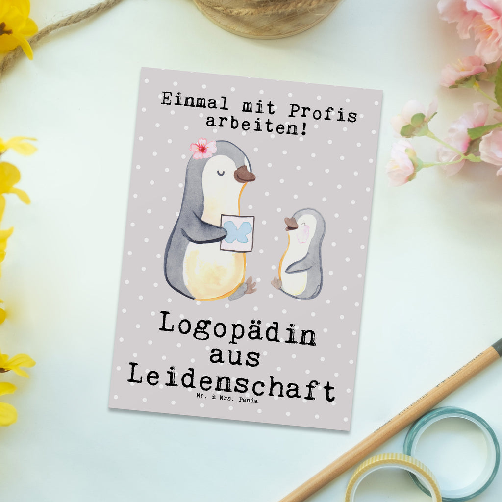 Postkarte Logopädin aus Leidenschaft Geschenkkarte, Grußkarte, Karte, Einladung, Ansichtskarte, Geburtstagskarte, Einladungskarte, Dankeskarte, Beruf, Ausbildung, Jubiläum, Abschied, Rente, Kollege, Kollegin, Geschenk, Schenken, Arbeitskollege, Mitarbeiter, Firma, Danke, Dankeschön, Logopädin, Logopädie, Studium