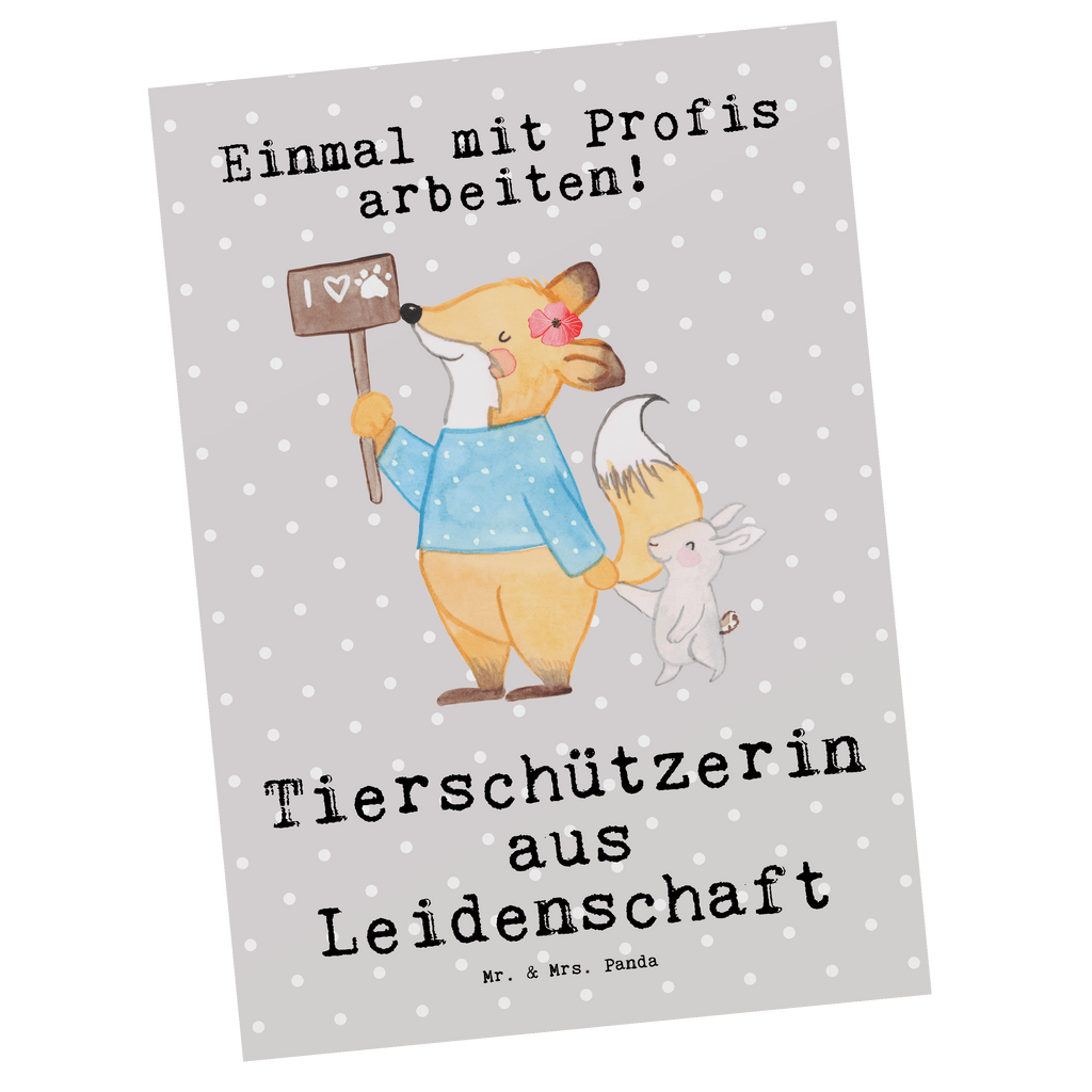 Postkarte Tierschützerin aus Leidenschaft Geschenkkarte, Grußkarte, Karte, Einladung, Ansichtskarte, Geburtstagskarte, Einladungskarte, Dankeskarte, Beruf, Ausbildung, Jubiläum, Abschied, Rente, Kollege, Kollegin, Geschenk, Schenken, Arbeitskollege, Mitarbeiter, Firma, Danke, Dankeschön