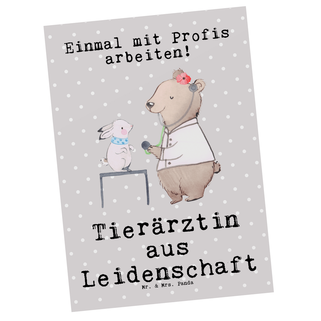 Postkarte Tierärztin aus Leidenschaft Geschenkkarte, Grußkarte, Karte, Einladung, Ansichtskarte, Geburtstagskarte, Einladungskarte, Beruf, Ausbildung, Jubiläum, Abschied, Rente, Kollege, Kollegin, Geschenk, Schenken, Arbeitskollege, Mitarbeiter, Firma, Danke, Dankeschön