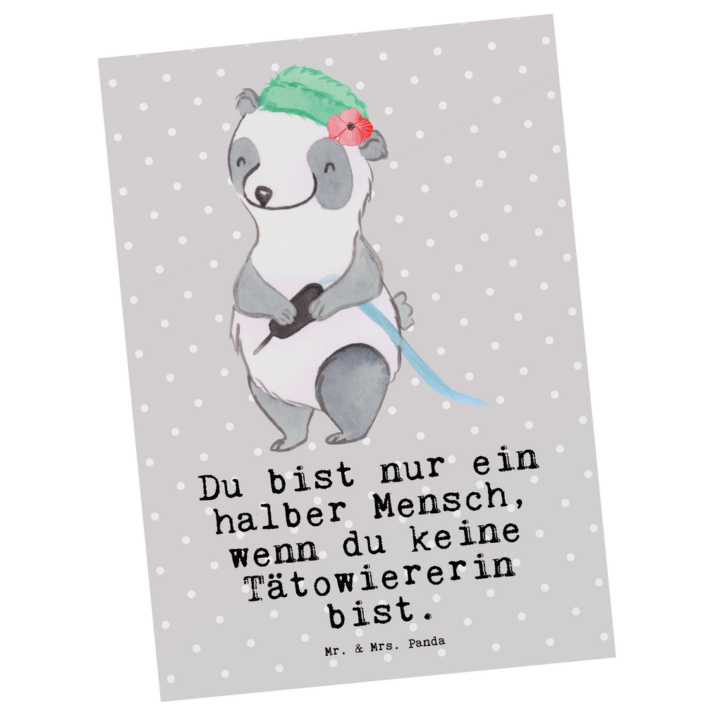 Postkarte Tätowiererin mit Herz Geschenkkarte, Grußkarte, Karte, Einladung, Ansichtskarte, Geburtstagskarte, Einladungskarte, Dankeskarte, Beruf, Ausbildung, Jubiläum, Abschied, Rente, Kollege, Kollegin, Geschenk, Schenken, Arbeitskollege, Mitarbeiter, Firma, Danke, Dankeschön