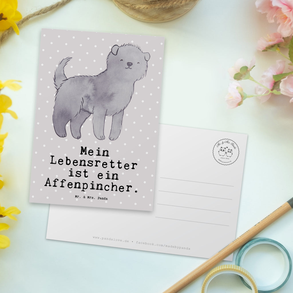 Postkarte Affenpincher Lebensretter Geschenkkarte, Grußkarte, Karte, Einladung, Ansichtskarte, Geburtstagskarte, Einladungskarte, Dankeskarte, Hund, Hunderasse, Rassehund, Hundebesitzer, Geschenk, Tierfreund, Schenken, Welpe, Affenpincher