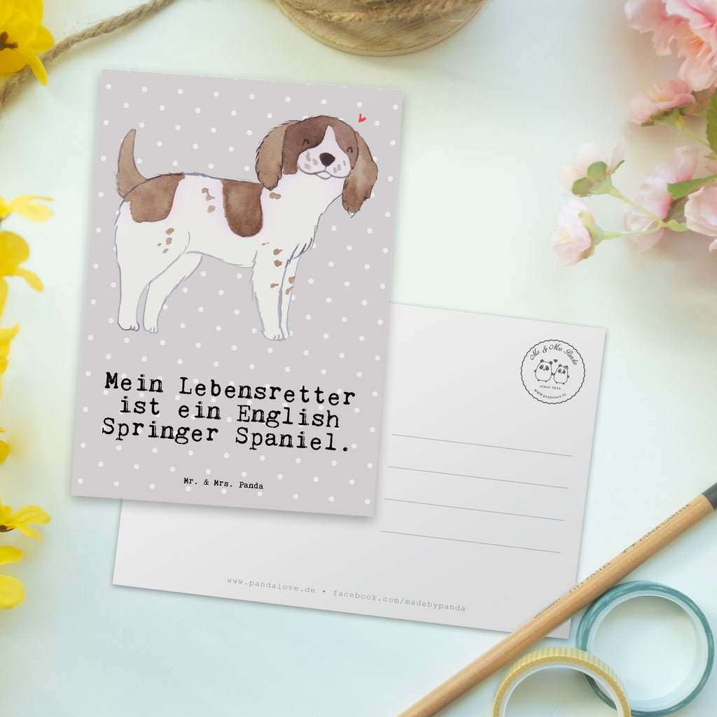 Postkarte English Springer Spaniel Lebensretter Geschenkkarte, Grußkarte, Karte, Einladung, Ansichtskarte, Geburtstagskarte, Einladungskarte, Dankeskarte, Hund, Hunderasse, Rassehund, Hundebesitzer, Geschenk, Tierfreund, Schenken, Welpe, English Springer Spaniel