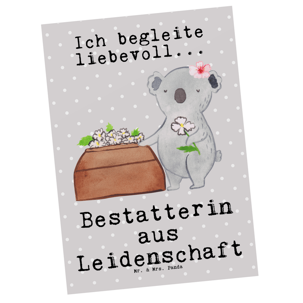 Postkarte Bestatterin aus Leidenschaft Geschenkkarte, Grußkarte, Karte, Einladung, Ansichtskarte, Geburtstagskarte, Einladungskarte, Beruf, Ausbildung, Jubiläum, Abschied, Rente, Kollege, Kollegin, Geschenk, Schenken, Arbeitskollege, Mitarbeiter, Firma, Danke, Dankeschön