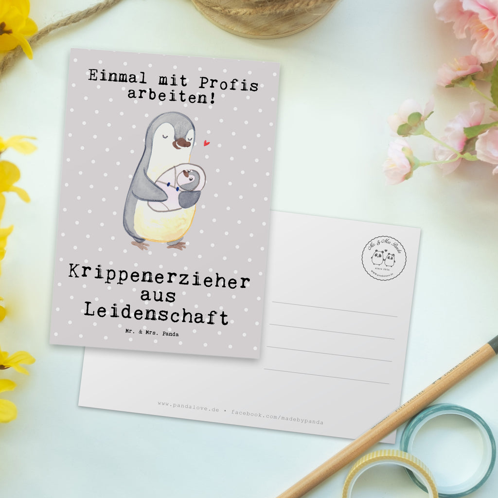 Postkarte Krippenerzieher aus Leidenschaft Geschenkkarte, Grußkarte, Karte, Einladung, Ansichtskarte, Geburtstagskarte, Einladungskarte, Beruf, Ausbildung, Jubiläum, Abschied, Rente, Kollege, Kollegin, Geschenk, Schenken, Arbeitskollege, Mitarbeiter, Firma, Danke, Dankeschön, Krippenerzieher, Kindertagesstätte, KITA, Eröffnung, Erzieher, Pädagoge
