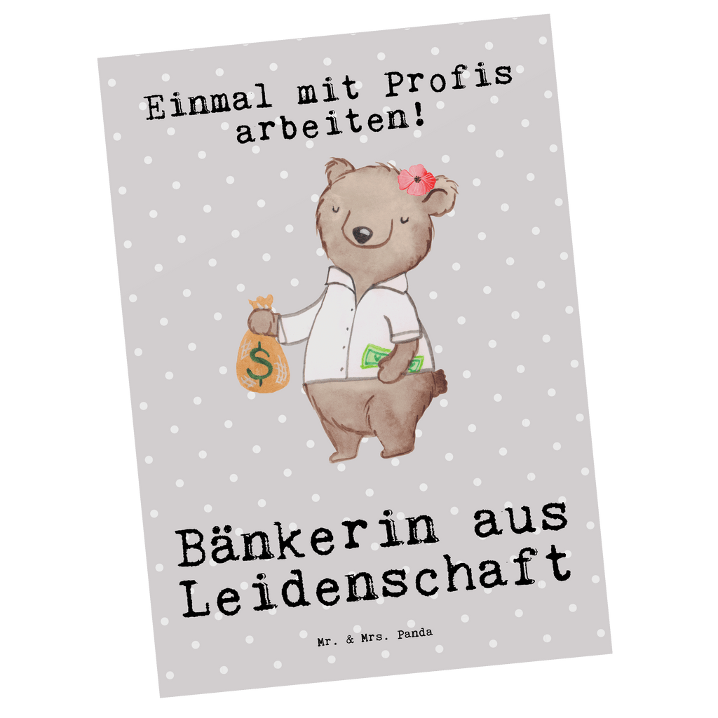 Postkarte Bänkerin aus Leidenschaft Geschenkkarte, Grußkarte, Karte, Einladung, Ansichtskarte, Geburtstagskarte, Einladungskarte, Beruf, Ausbildung, Jubiläum, Abschied, Rente, Kollege, Kollegin, Geschenk, Schenken, Arbeitskollege, Mitarbeiter, Firma, Danke, Dankeschön, Bänkerin, Bankfachfrau, Bankangestellte, Bankberaterin