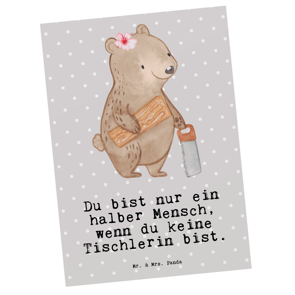 Postkarte Tischlerin mit Herz Geschenkkarte, Grußkarte, Karte, Einladung, Ansichtskarte, Geburtstagskarte, Einladungskarte, Beruf, Ausbildung, Jubiläum, Abschied, Rente, Kollege, Kollegin, Geschenk, Schenken, Arbeitskollege, Mitarbeiter, Firma, Danke, Dankeschön