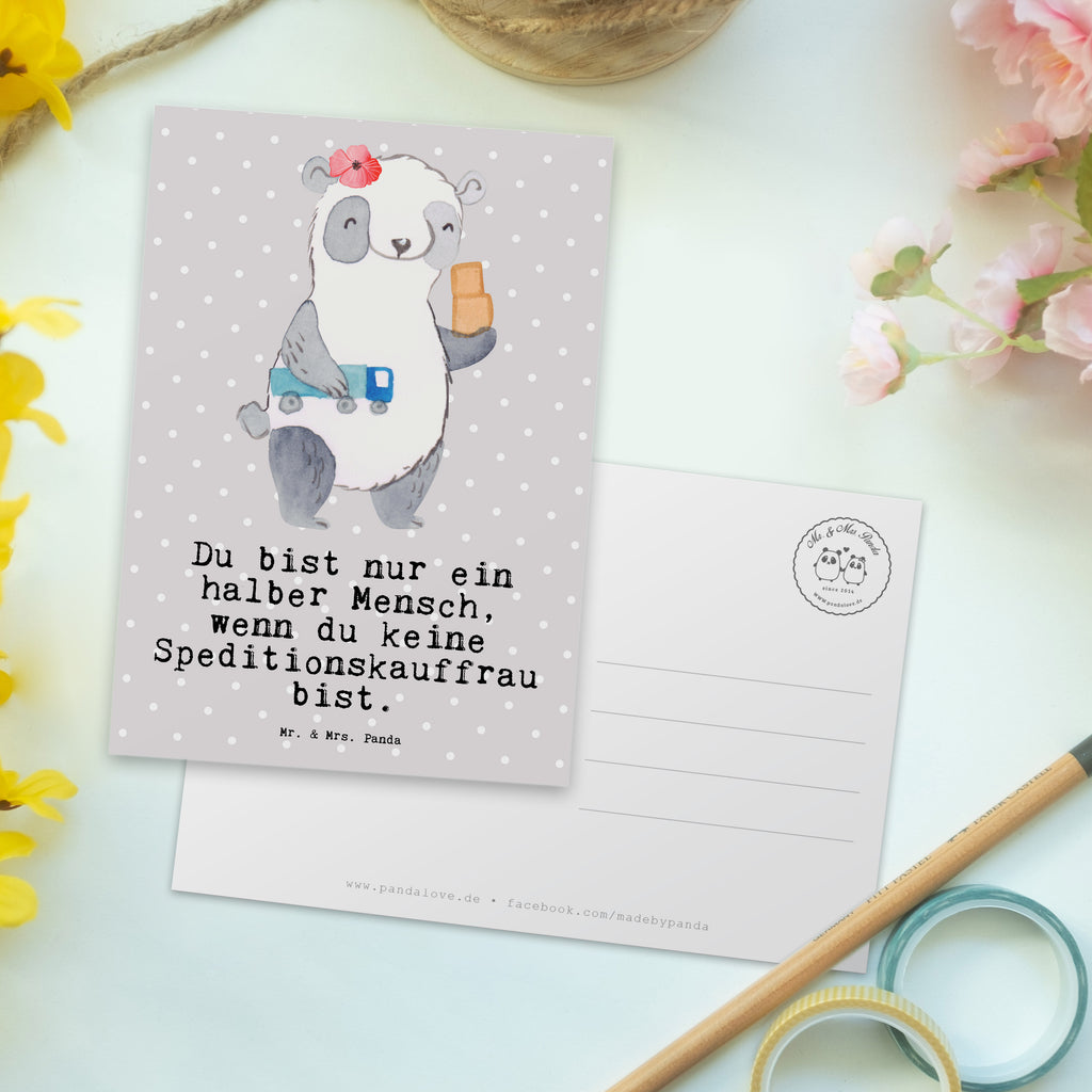 Postkarte Speditionskauffrau mit Herz Geschenkkarte, Grußkarte, Karte, Einladung, Ansichtskarte, Geburtstagskarte, Einladungskarte, Beruf, Ausbildung, Jubiläum, Abschied, Rente, Kollege, Kollegin, Geschenk, Schenken, Arbeitskollege, Mitarbeiter, Firma, Danke, Dankeschön