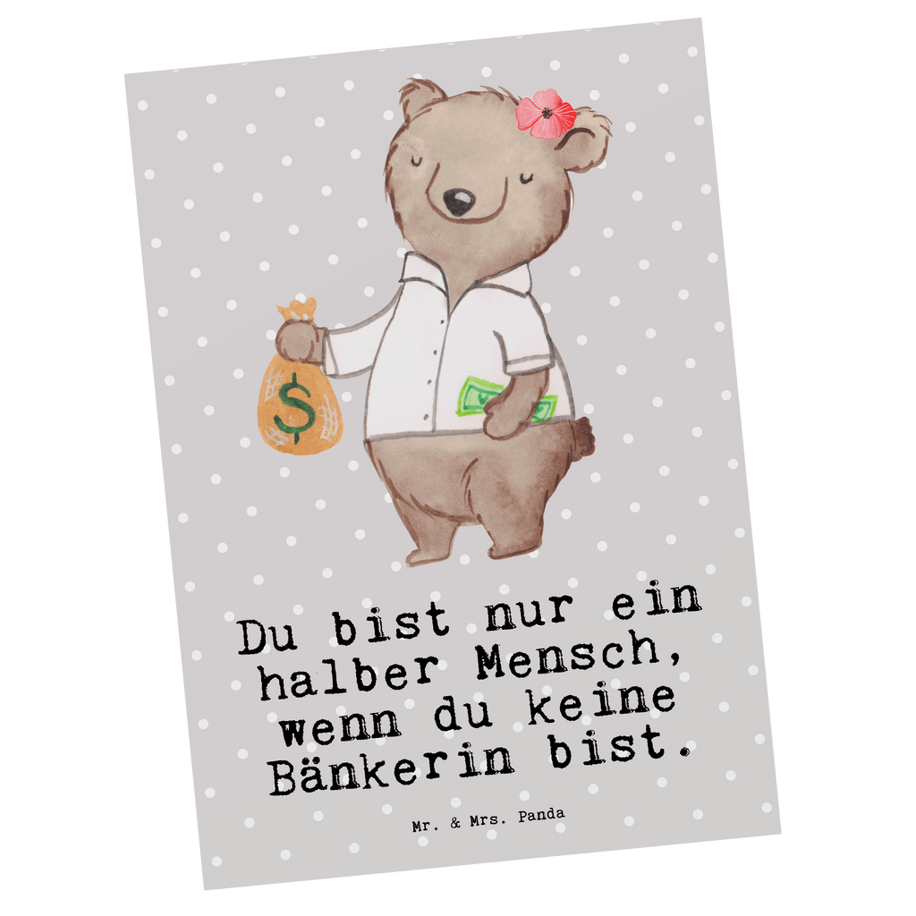 Postkarte Bänkerin mit Herz Geschenkkarte, Grußkarte, Karte, Einladung, Ansichtskarte, Geburtstagskarte, Einladungskarte, Dankeskarte, Beruf, Ausbildung, Jubiläum, Abschied, Rente, Kollege, Kollegin, Geschenk, Schenken, Arbeitskollege, Mitarbeiter, Firma, Danke, Dankeschön, Bänkerin, Bankfachfrau, Bankangestellte, Bankberaterin