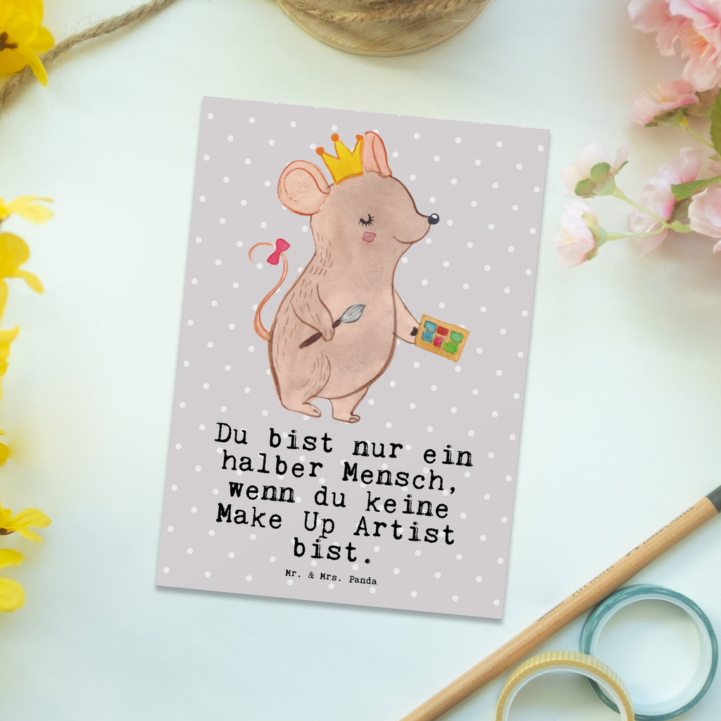 Postkarte Make Up Artist mit Herz Geschenkkarte, Grußkarte, Karte, Einladung, Ansichtskarte, Geburtstagskarte, Einladungskarte, Dankeskarte, Beruf, Ausbildung, Jubiläum, Abschied, Rente, Kollege, Kollegin, Geschenk, Schenken, Arbeitskollege, Mitarbeiter, Firma, Danke, Dankeschön, Kosmetiker, Make Up Artist, Maskenbildner, Visagist, Beauty Salon, Kosmetikstudio, Eröffnung