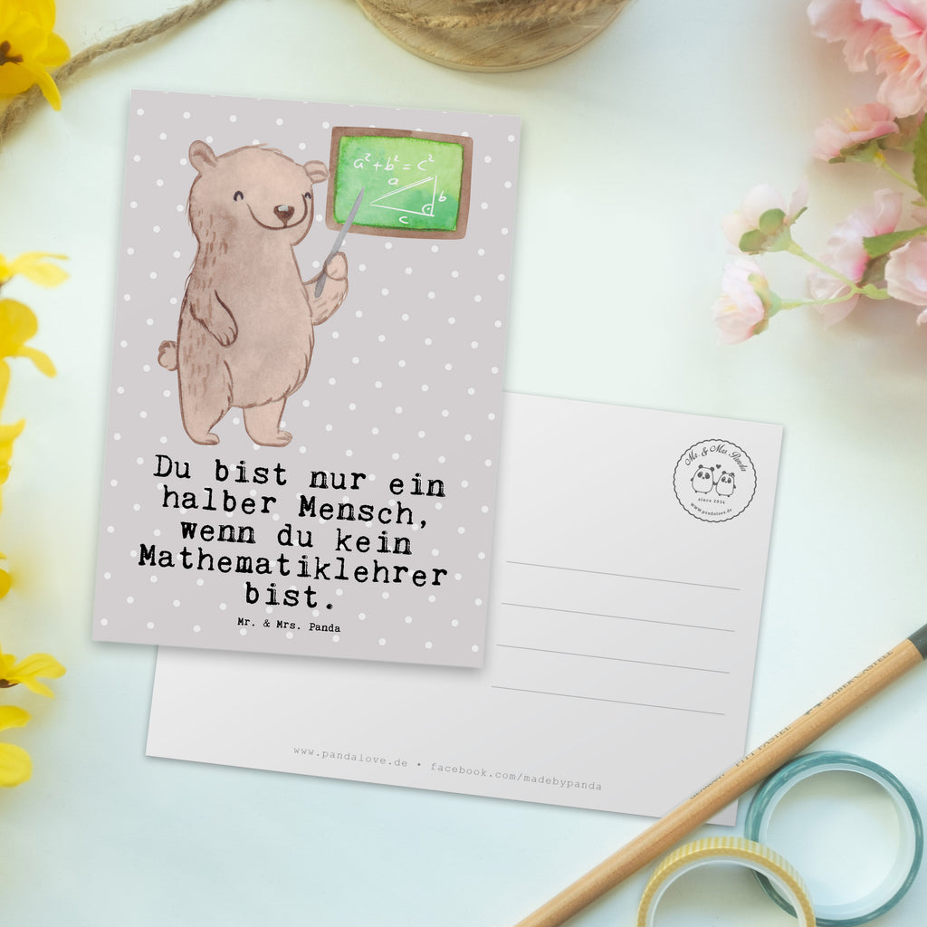Postkarte Mathematiklehrer mit Herz Geschenkkarte, Grußkarte, Karte, Einladung, Ansichtskarte, Geburtstagskarte, Einladungskarte, Dankeskarte, Beruf, Ausbildung, Jubiläum, Abschied, Rente, Kollege, Kollegin, Geschenk, Schenken, Arbeitskollege, Mitarbeiter, Firma, Danke, Dankeschön, Mathematiklehrer, Lehramtstudent, Referendariat, Mathelehrer, Matheunterricht, Mathe, Lehrer