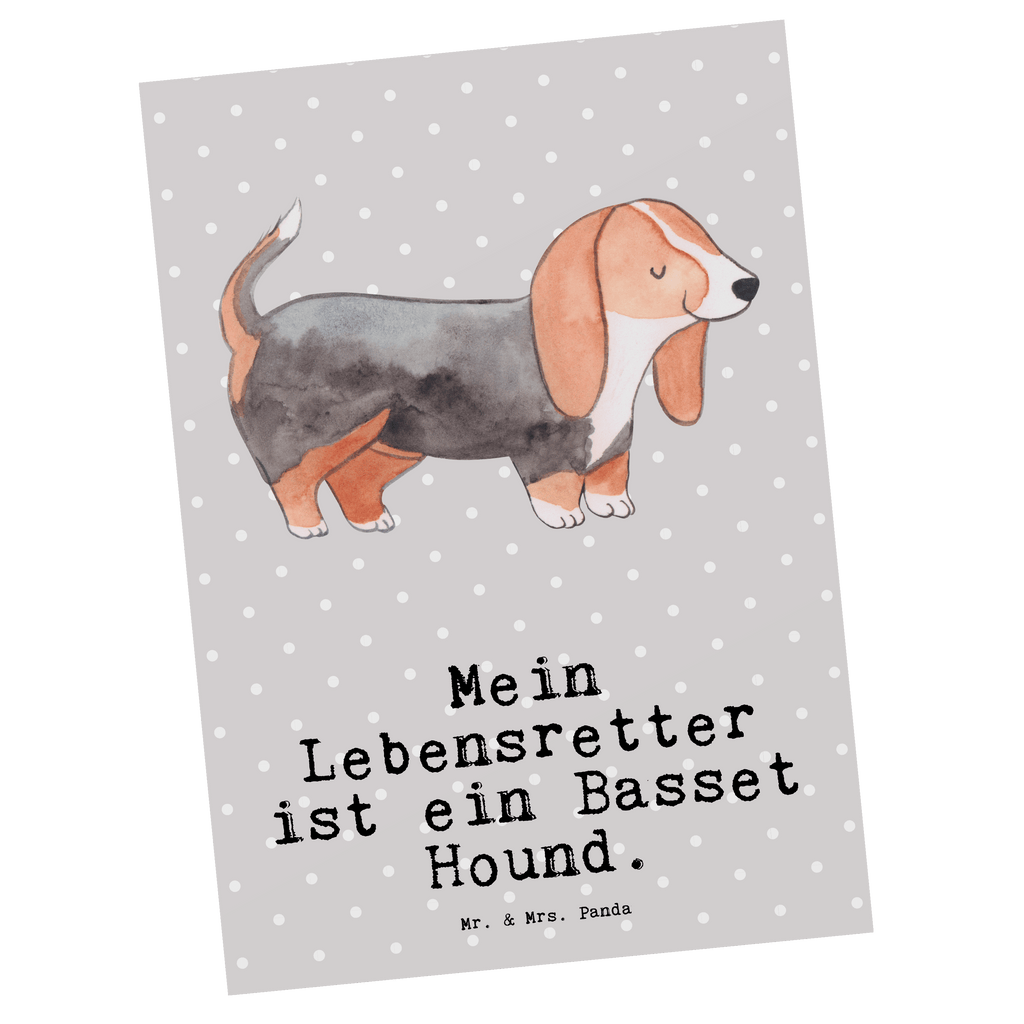 Postkarte Basset Hound Lebensretter Geschenkkarte, Grußkarte, Karte, Einladung, Ansichtskarte, Geburtstagskarte, Einladungskarte, Dankeskarte, Hund, Hunderasse, Rassehund, Hundebesitzer, Geschenk, Tierfreund, Schenken, Welpe, Basset Hound, Basset