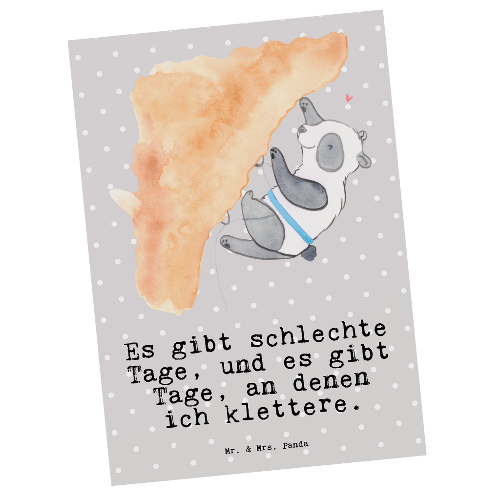 Postkarte Panda Klettern Tage Geschenkkarte, Grußkarte, Karte, Einladung, Ansichtskarte, Geburtstagskarte, Einladungskarte, Dankeskarte, Geschenk, Sport, Sportart, Hobby, Schenken, Danke, Dankeschön, Auszeichnung, Gewinn, Sportler, Klettern, Bouldern, Kletterhalle, Klettersport