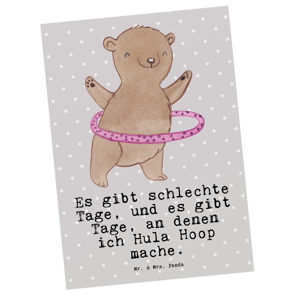 Postkarte Bär Hula Hoop Tage Geschenkkarte, Grußkarte, Karte, Einladung, Ansichtskarte, Geburtstagskarte, Einladungskarte, Dankeskarte, Geschenk, Sport, Sportart, Hobby, Schenken, Danke, Dankeschön, Auszeichnung, Gewinn, Sportler, Hula Hoop, Fitness, Training