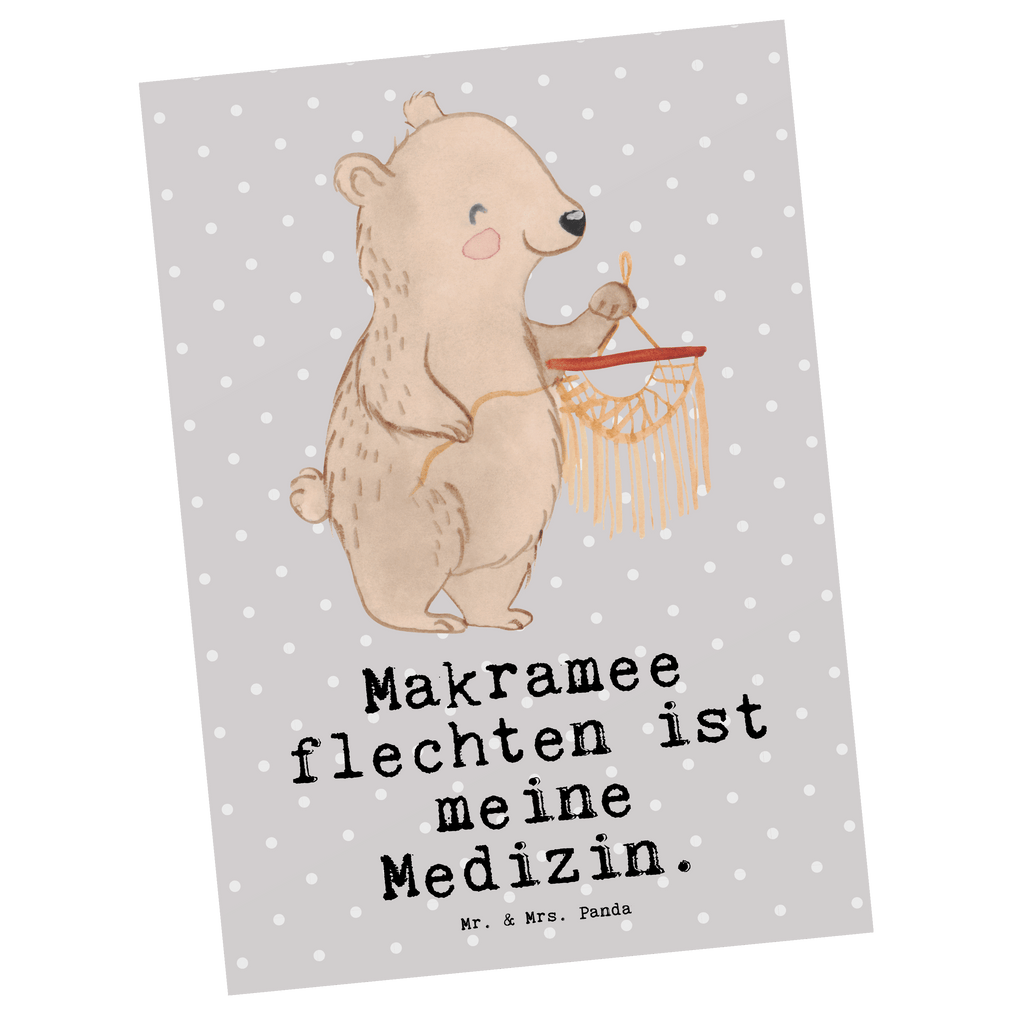 Postkarte Bär Makramee Medizin Geschenkkarte, Grußkarte, Karte, Einladung, Ansichtskarte, Geburtstagskarte, Einladungskarte, Dankeskarte, Geschenk, Sport, Sportart, Hobby, Schenken, Danke, Dankeschön, Auszeichnung, Gewinn, Sportler, Makramee, Basteln, Basteln mit Makramee