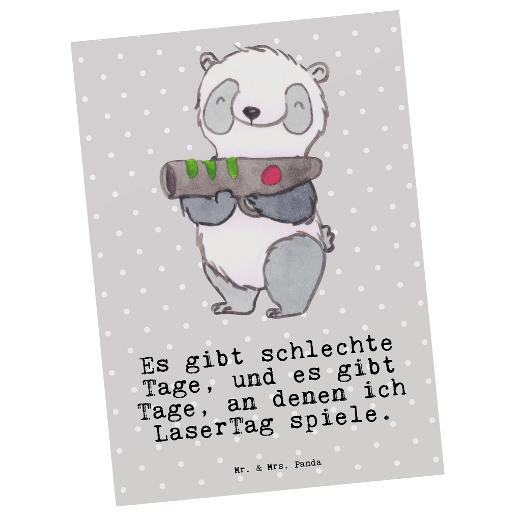 Postkarte Panda LaserTag Tage Geschenkkarte, Grußkarte, Karte, Einladung, Ansichtskarte, Geburtstagskarte, Einladungskarte, Dankeskarte, Geschenk, Sport, Sportart, Hobby, Schenken, Danke, Dankeschön, Auszeichnung, Gewinn, Sportler, Lasertag, Lasergame Zentrum, Laser Tag Party