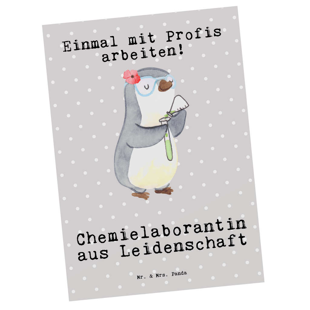 Postkarte Chemielaborantin aus Leidenschaft Geschenkkarte, Grußkarte, Karte, Einladung, Ansichtskarte, Geburtstagskarte, Einladungskarte, Dankeskarte, Beruf, Ausbildung, Jubiläum, Abschied, Rente, Kollege, Kollegin, Geschenk, Schenken, Arbeitskollege, Mitarbeiter, Firma, Danke, Dankeschön, Chemikerin, Chemielaborantin, Naturwissenschaftlerin, Labor, Studium, Forschung, Wissenschaftlerin
