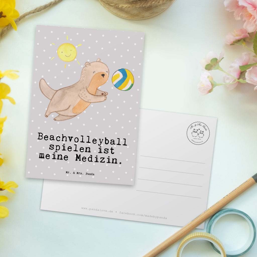 Postkarte Otter Beachvolleyball Medizin Geschenkkarte, Grußkarte, Karte, Einladung, Ansichtskarte, Geburtstagskarte, Einladungskarte, Dankeskarte, Geschenk, Sport, Sportart, Hobby, Schenken, Danke, Dankeschön, Auszeichnung, Gewinn, Sportler, Beachvolleyball, Volleyball, Ballsport, Volleyballturnier, Strandvolleyball, Sandvolleyball, Strandballspielen, Outdoor-Volleyball, Strand-Ballsport