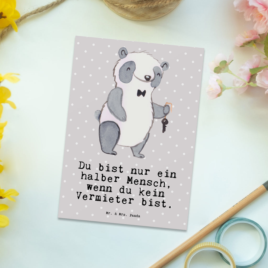 Postkarte Vermieter mit Herz Geschenkkarte, Grußkarte, Karte, Einladung, Ansichtskarte, Geburtstagskarte, Einladungskarte, Beruf, Ausbildung, Jubiläum, Abschied, Rente, Kollege, Kollegin, Geschenk, Schenken, Arbeitskollege, Mitarbeiter, Firma, Danke, Dankeschön