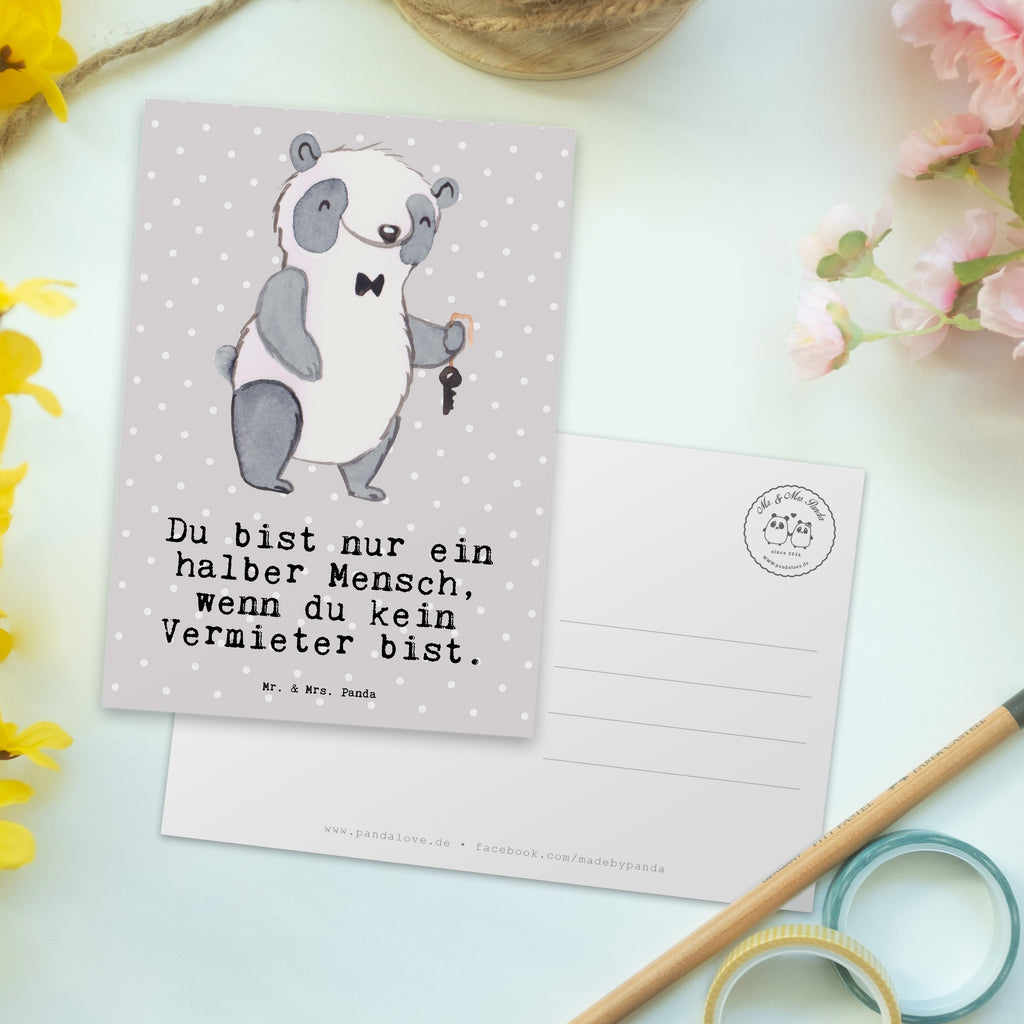 Postkarte Vermieter mit Herz Geschenkkarte, Grußkarte, Karte, Einladung, Ansichtskarte, Geburtstagskarte, Einladungskarte, Beruf, Ausbildung, Jubiläum, Abschied, Rente, Kollege, Kollegin, Geschenk, Schenken, Arbeitskollege, Mitarbeiter, Firma, Danke, Dankeschön