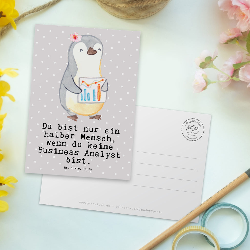 Postkarte Business Analyst mit Herz Geschenkkarte, Grußkarte, Karte, Einladung, Ansichtskarte, Geburtstagskarte, Einladungskarte, Beruf, Ausbildung, Jubiläum, Abschied, Rente, Kollege, Kollegin, Geschenk, Schenken, Arbeitskollege, Mitarbeiter, Firma, Danke, Dankeschön