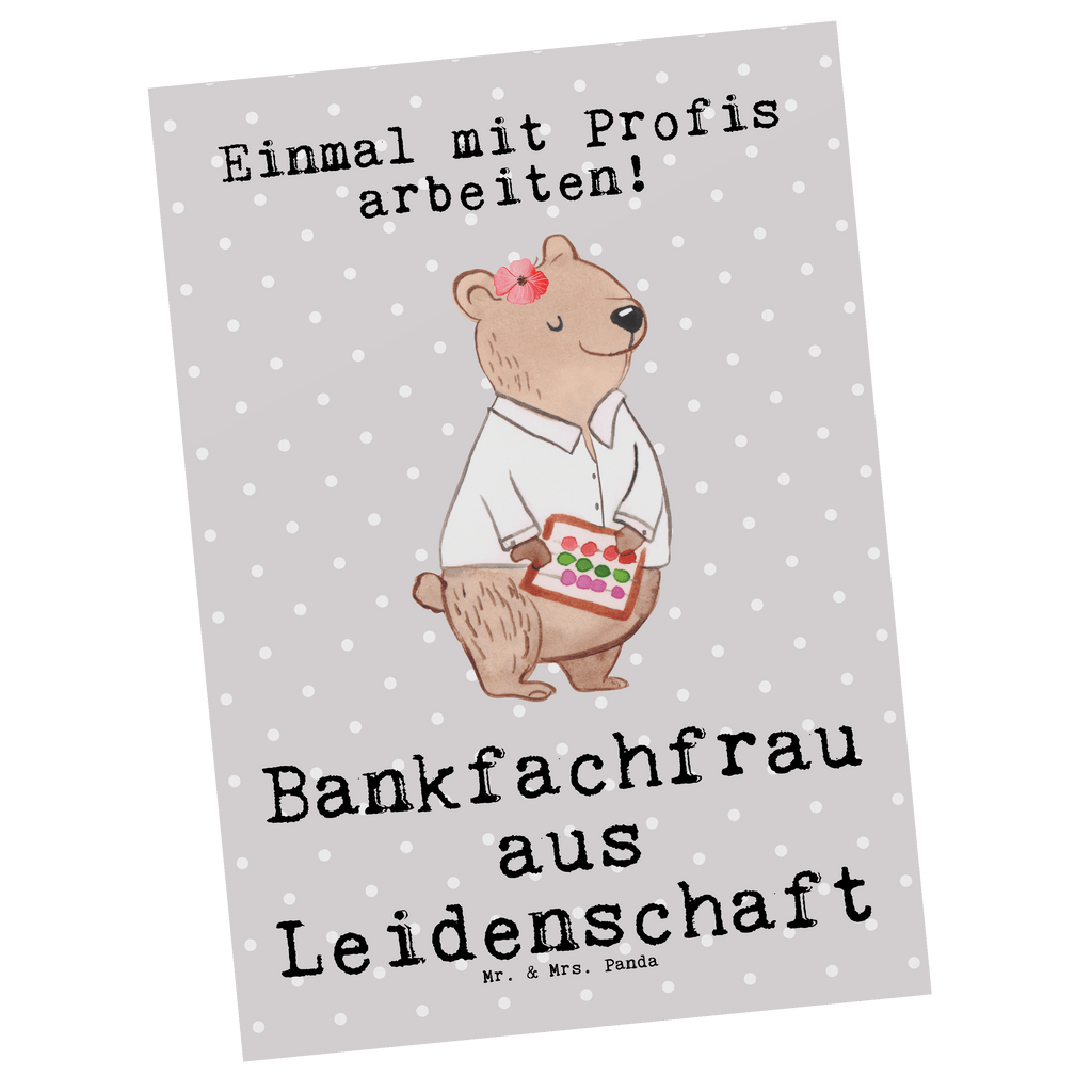 Postkarte Bankfachfrau aus Leidenschaft Geschenkkarte, Grußkarte, Karte, Einladung, Ansichtskarte, Geburtstagskarte, Einladungskarte, Dankeskarte, Beruf, Ausbildung, Jubiläum, Abschied, Rente, Kollege, Kollegin, Geschenk, Schenken, Arbeitskollege, Mitarbeiter, Firma, Danke, Dankeschön, Bankfachfrau, Bankangestellte, Bänkerin, Bankberaterin
