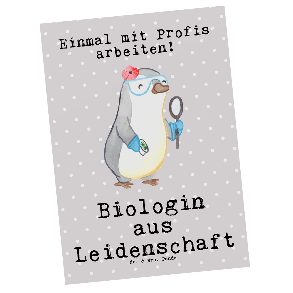 Postkarte Biologin aus Leidenschaft Geschenkkarte, Grußkarte, Karte, Einladung, Ansichtskarte, Geburtstagskarte, Einladungskarte, Beruf, Ausbildung, Jubiläum, Abschied, Rente, Kollege, Kollegin, Geschenk, Schenken, Arbeitskollege, Mitarbeiter, Firma, Danke, Dankeschön, Biologin, Biologie, Naturwissenschaftlerin, Labor, Studium, Bachelor, Master
