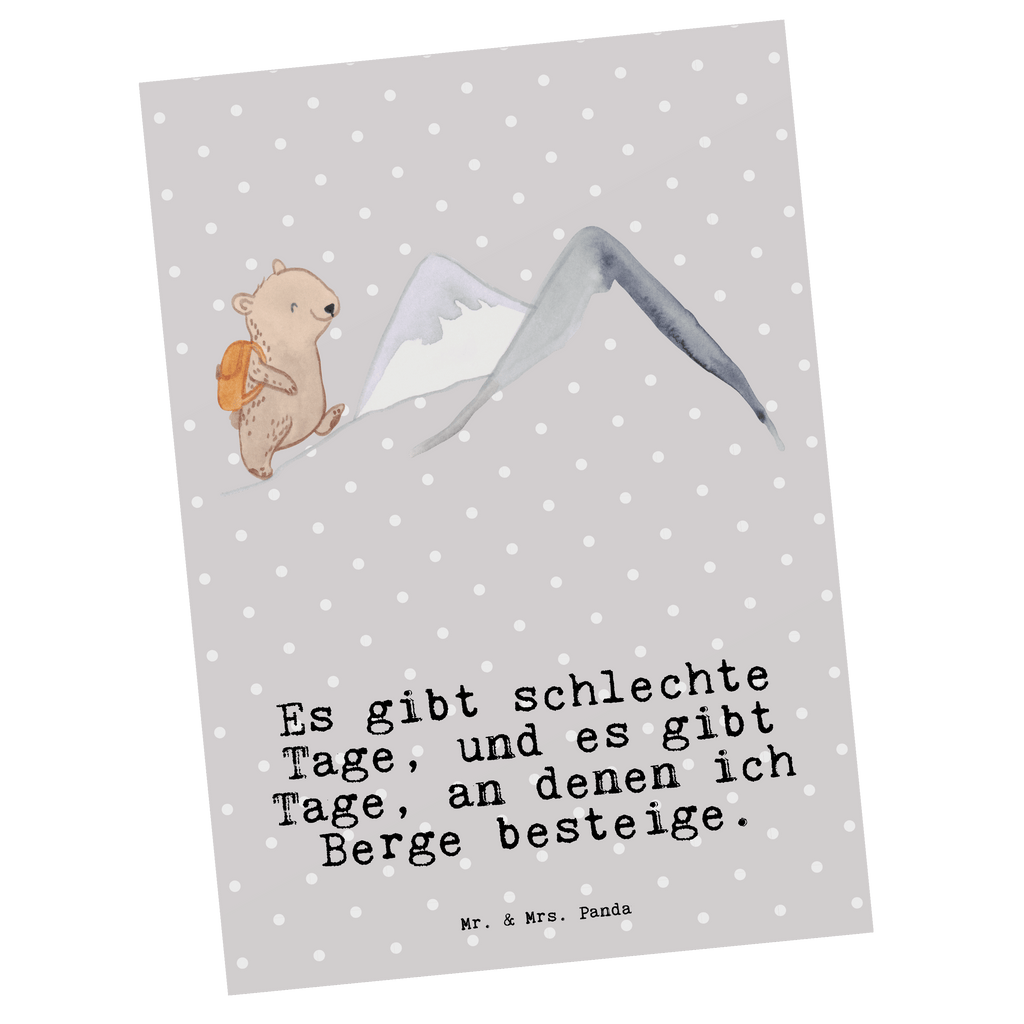 Postkarte Bär Bergsteigen Tage Geschenkkarte, Grußkarte, Karte, Einladung, Ansichtskarte, Geburtstagskarte, Einladungskarte, Dankeskarte, Geschenk, Sport, Sportart, Hobby, Schenken, Danke, Dankeschön, Auszeichnung, Gewinn, Sportler, Bergsteigen, wandern, Bergsport, Trekking, Alpinismus, Alpinwandern