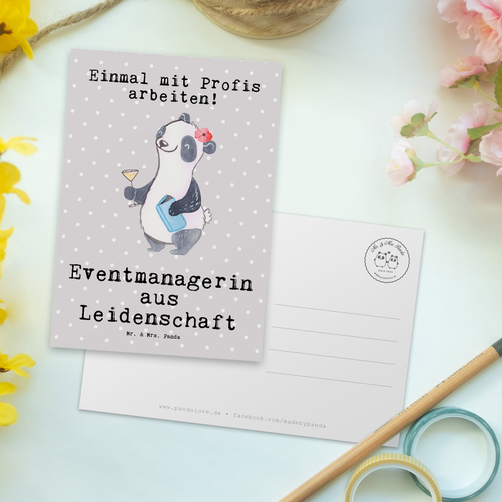 Postkarte Eventmanagerin aus Leidenschaft Geschenkkarte, Grußkarte, Karte, Einladung, Ansichtskarte, Geburtstagskarte, Einladungskarte, Dankeskarte, Beruf, Ausbildung, Jubiläum, Abschied, Rente, Kollege, Kollegin, Geschenk, Schenken, Arbeitskollege, Mitarbeiter, Firma, Danke, Dankeschön, Eventmanagerin, Veranstalterin, Promoterin