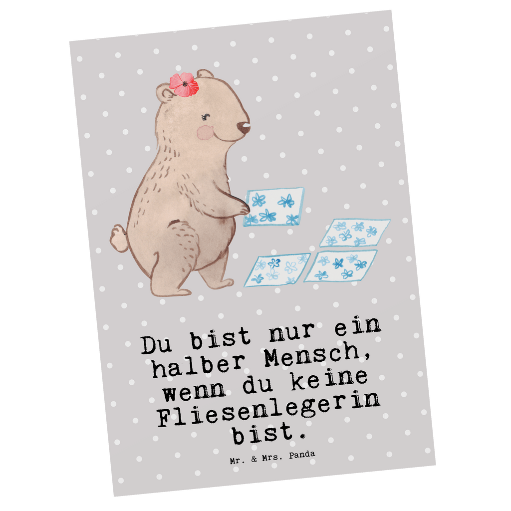 Postkarte Fliesenlegerin mit Herz Geschenkkarte, Grußkarte, Karte, Einladung, Ansichtskarte, Geburtstagskarte, Einladungskarte, Dankeskarte, Beruf, Ausbildung, Jubiläum, Abschied, Rente, Kollege, Kollegin, Geschenk, Schenken, Arbeitskollege, Mitarbeiter, Firma, Danke, Dankeschön, Fliesenlegerin, Gesellenprüfung, Fliesenlegermeisterin, Fliesenlegerbetrieb, Fliesenfachhandel, Handwerk