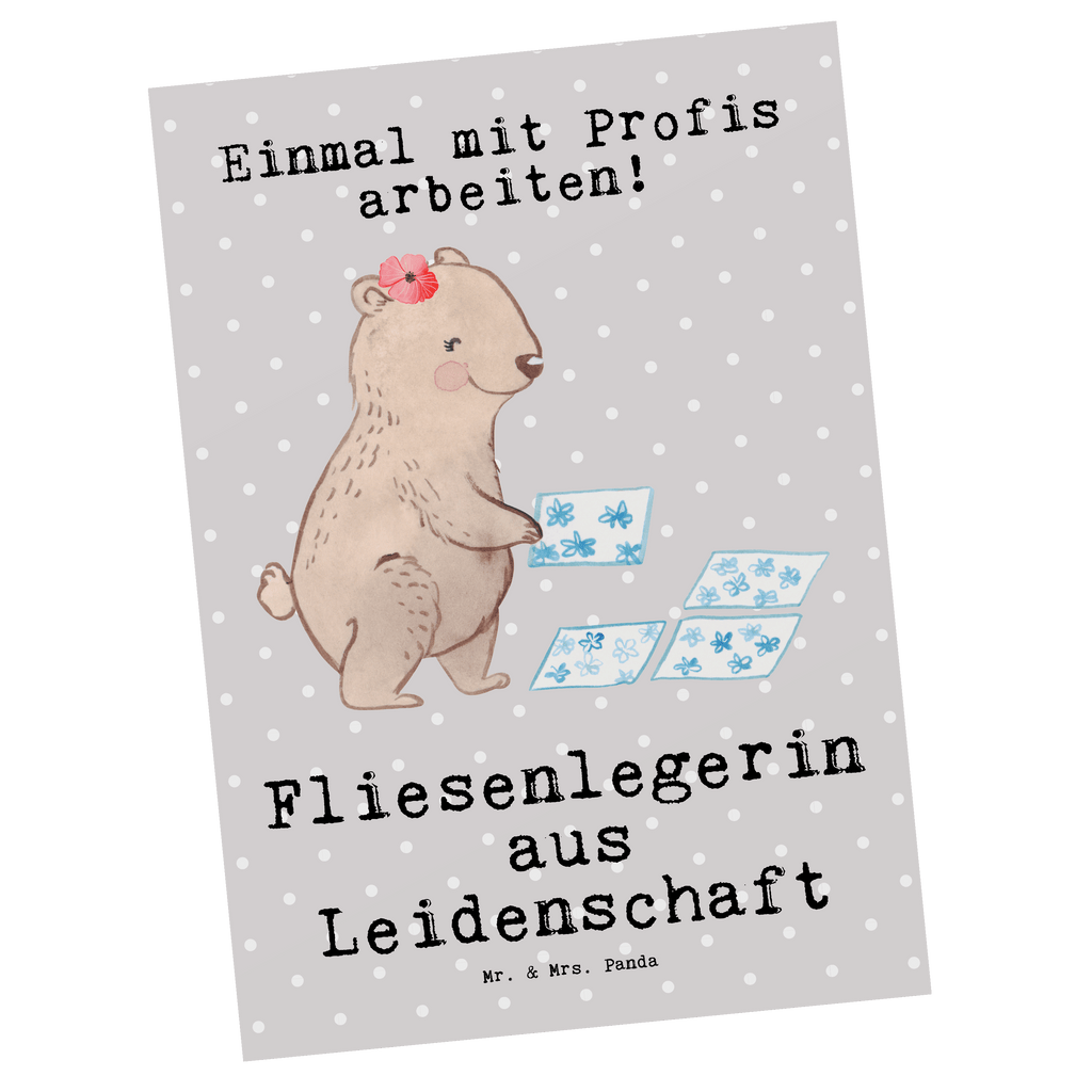 Postkarte Fliesenlegerin aus Leidenschaft Geschenkkarte, Grußkarte, Karte, Einladung, Ansichtskarte, Geburtstagskarte, Einladungskarte, Beruf, Ausbildung, Jubiläum, Abschied, Rente, Kollege, Kollegin, Geschenk, Schenken, Arbeitskollege, Mitarbeiter, Firma, Danke, Dankeschön, Fliesenlegerin, Gesellenprüfung, Fliesenlegermeisterin, Fliesenlegerbetrieb, Fliesenfachhandel, Handwerk