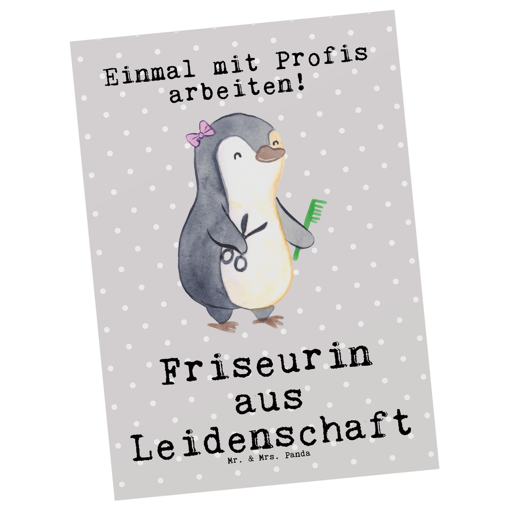 Postkarte Friseurin aus Leidenschaft Geschenkkarte, Grußkarte, Karte, Einladung, Ansichtskarte, Geburtstagskarte, Einladungskarte, Dankeskarte, Beruf, Ausbildung, Jubiläum, Abschied, Rente, Kollege, Kollegin, Geschenk, Schenken, Arbeitskollege, Mitarbeiter, Firma, Danke, Dankeschön, Frisörin, Haarstylistin, Frisörbesuch, Friseursalon, Eröffnung Friseur
