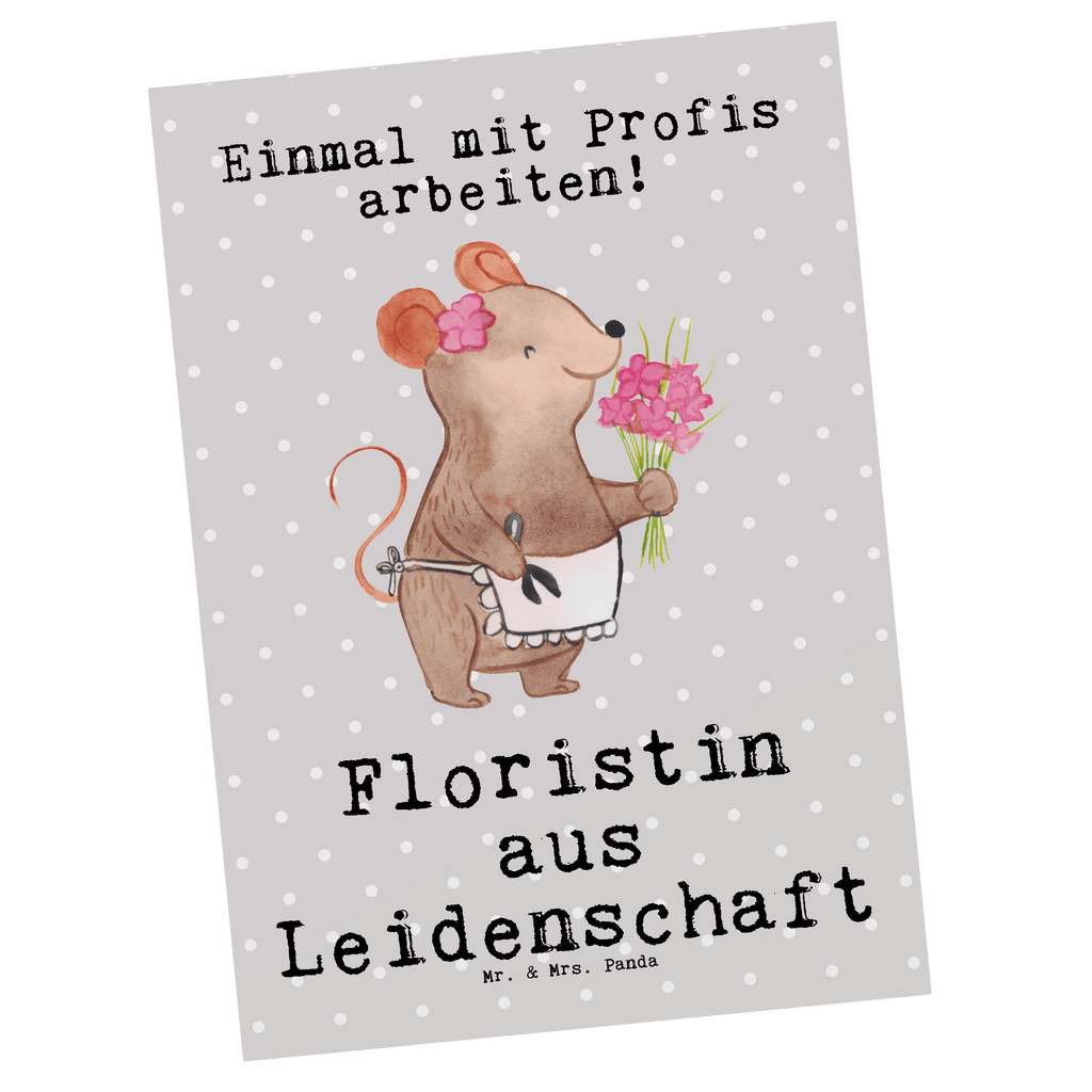 Postkarte Floristin aus Leidenschaft Geschenkkarte, Grußkarte, Karte, Einladung, Ansichtskarte, Geburtstagskarte, Einladungskarte, Dankeskarte, Beruf, Ausbildung, Jubiläum, Abschied, Rente, Kollege, Kollegin, Geschenk, Schenken, Arbeitskollege, Mitarbeiter, Firma, Danke, Dankeschön, Blumenhändlerin, Floristin, Blumenlanden, Blumenprofi