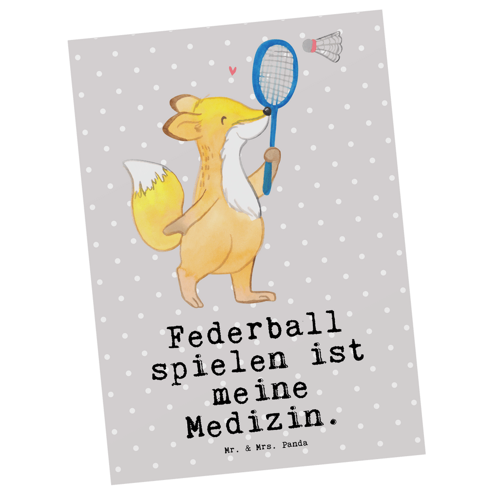 Postkarte Fuchs Federball spielen Medizin Geschenkkarte, Grußkarte, Karte, Einladung, Ansichtskarte, Geburtstagskarte, Einladungskarte, Dankeskarte, Geschenk, Sport, Sportart, Hobby, Schenken, Danke, Dankeschön, Auszeichnung, Gewinn, Sportler, Federball spielen, Badminton