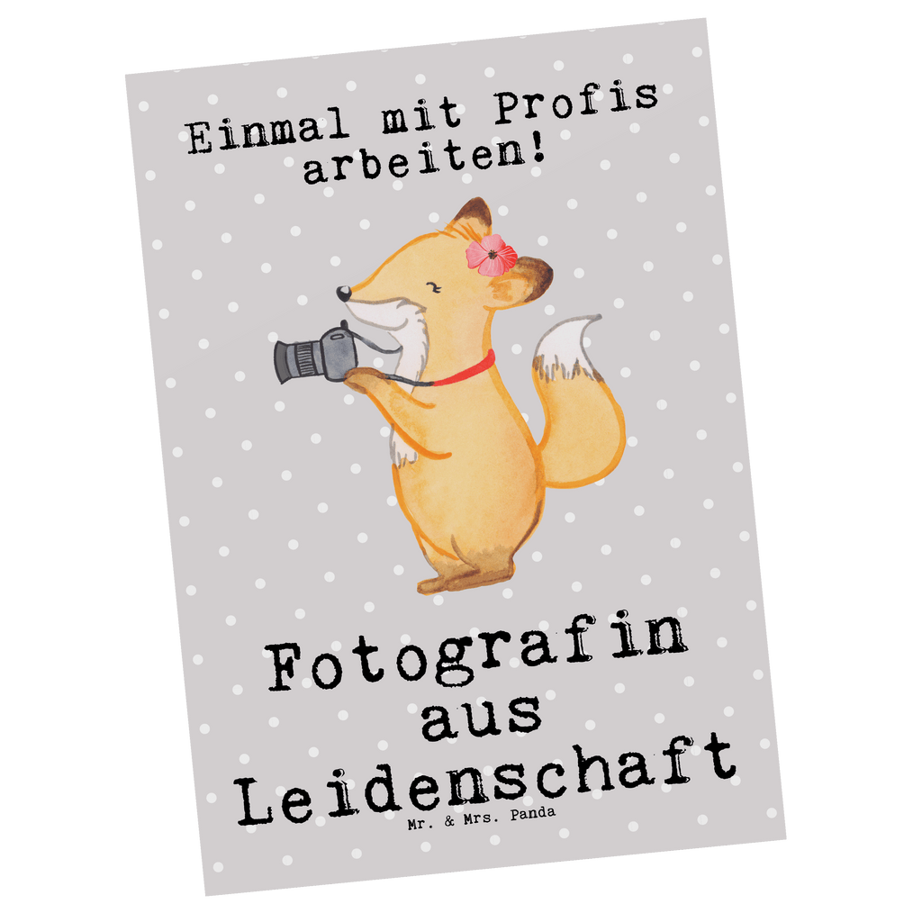 Postkarte Fotografin aus Leidenschaft Geschenkkarte, Grußkarte, Karte, Einladung, Ansichtskarte, Geburtstagskarte, Einladungskarte, Beruf, Ausbildung, Jubiläum, Abschied, Rente, Kollege, Kollegin, Geschenk, Schenken, Arbeitskollege, Mitarbeiter, Firma, Danke, Dankeschön, Fotografin, Fotoreporterin, Hobbyfotografin, Hochzeitsfotografin, Fotografie, Profi Fotografin