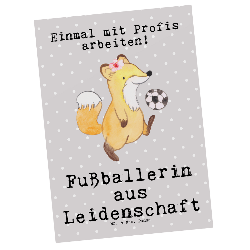Postkarte Fußballerin aus Leidenschaft Geschenkkarte, Grußkarte, Karte, Einladung, Ansichtskarte, Geburtstagskarte, Einladungskarte, Beruf, Ausbildung, Jubiläum, Abschied, Rente, Kollege, Kollegin, Geschenk, Schenken, Arbeitskollege, Mitarbeiter, Firma, Danke, Dankeschön, Fußballerin, Fußballspielerin, Profi Fußballerin, Fußballspiel, Glücksbringer