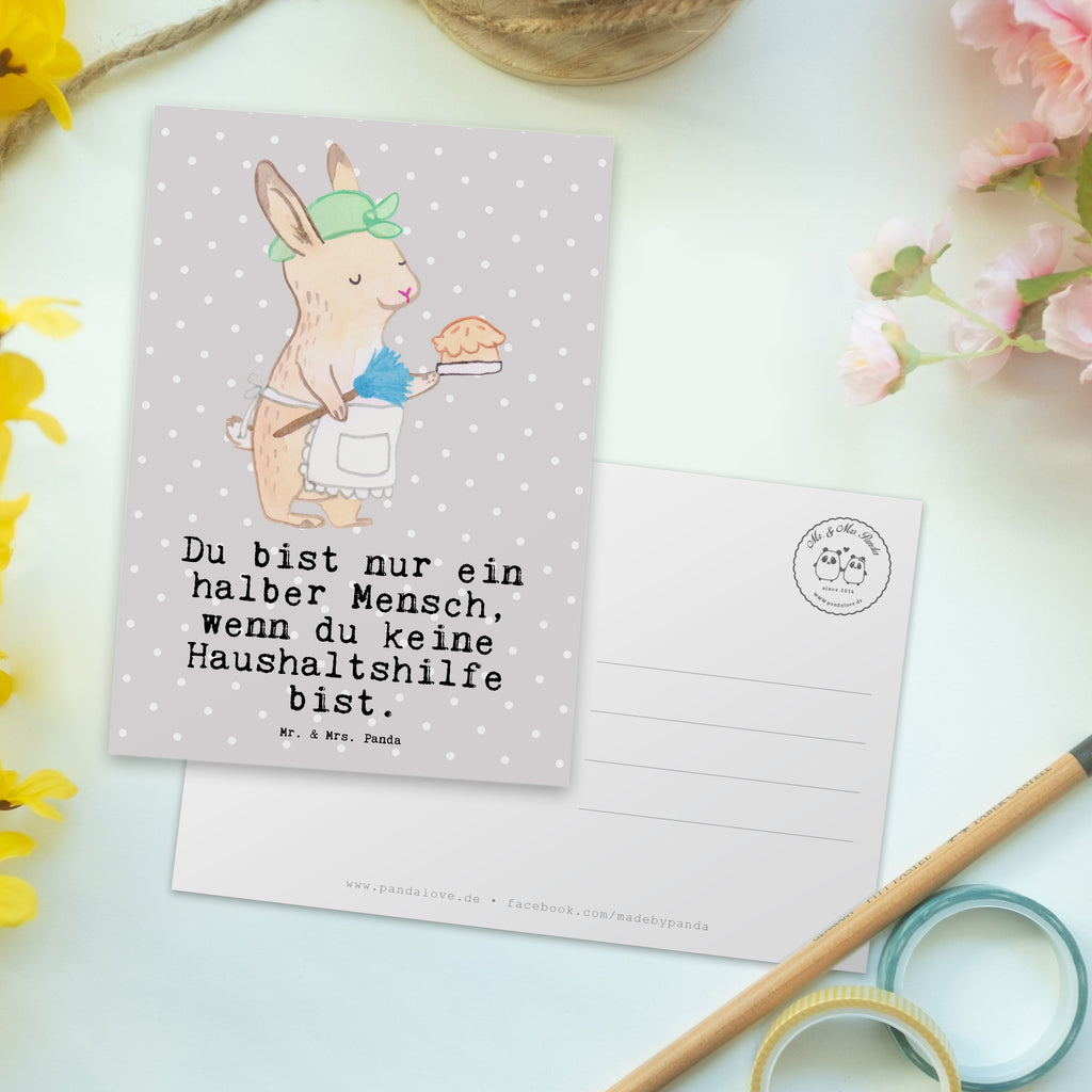 Postkarte Haushaltshilfe mit Herz Geschenkkarte, Grußkarte, Karte, Einladung, Ansichtskarte, Geburtstagskarte, Einladungskarte, Dankeskarte, Beruf, Ausbildung, Jubiläum, Abschied, Rente, Kollege, Kollegin, Geschenk, Schenken, Arbeitskollege, Mitarbeiter, Firma, Danke, Dankeschön, Haushaltshilfe, Putzfrau, Reinigungskraft