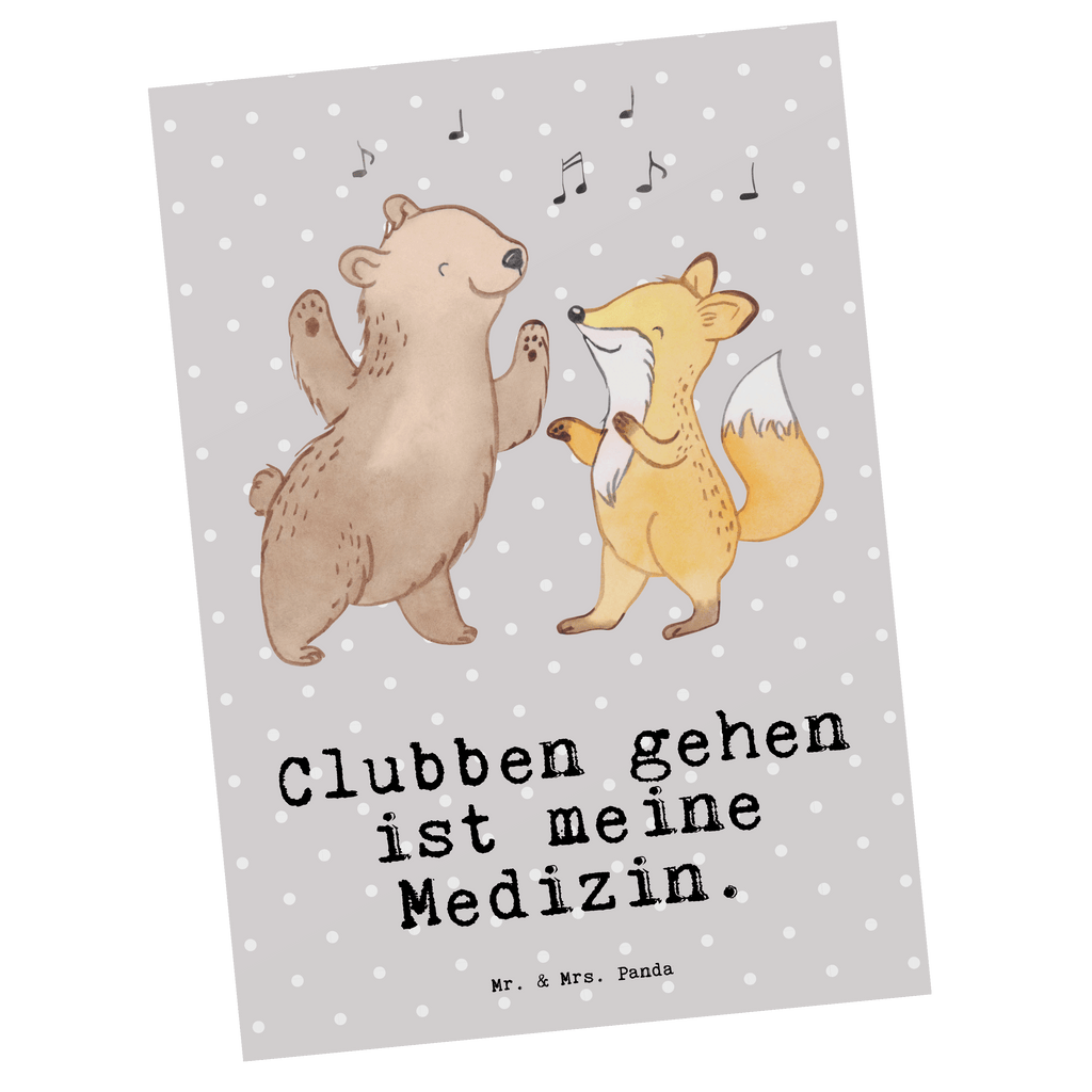 Postkarte Bär & Fuchs Disco Medizin Geschenkkarte, Grußkarte, Karte, Einladung, Ansichtskarte, Geburtstagskarte, Einladungskarte, Dankeskarte, Geschenk, Sport, Sportart, Hobby, Schenken, Danke, Dankeschön, Auszeichnung, Gewinn, Sportler, Disco, Clubs, Tanzen, Feiern, Clubbing