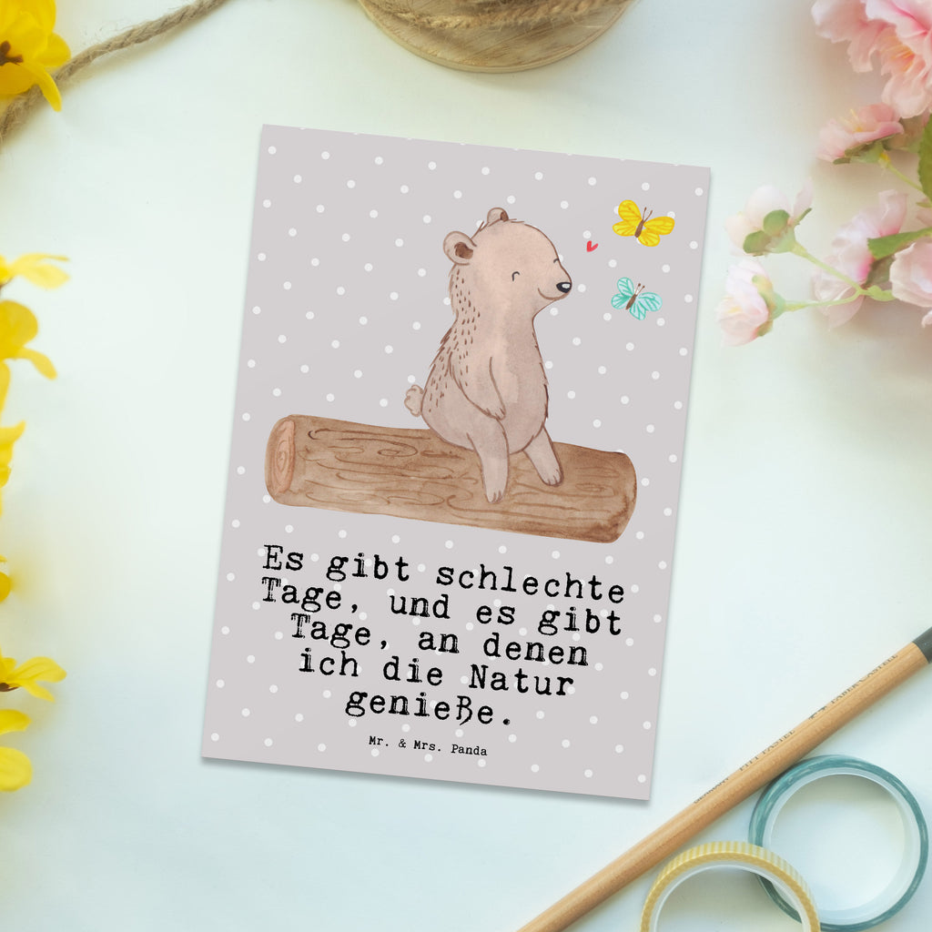 Postkarte Bär Naturliebhaber Tage Geschenkkarte, Grußkarte, Karte, Einladung, Ansichtskarte, Geburtstagskarte, Einladungskarte, Dankeskarte, Geschenk, Sport, Sportart, Hobby, Schenken, Danke, Dankeschön, Auszeichnung, Gewinn, Sportler, Naturliebhaber, Outdoor, Wandern, Nature Lover