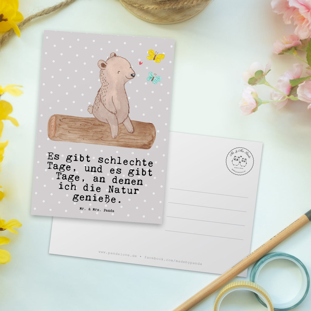 Postkarte Bär Naturliebhaber Tage Geschenkkarte, Grußkarte, Karte, Einladung, Ansichtskarte, Geburtstagskarte, Einladungskarte, Dankeskarte, Geschenk, Sport, Sportart, Hobby, Schenken, Danke, Dankeschön, Auszeichnung, Gewinn, Sportler, Naturliebhaber, Outdoor, Wandern, Nature Lover