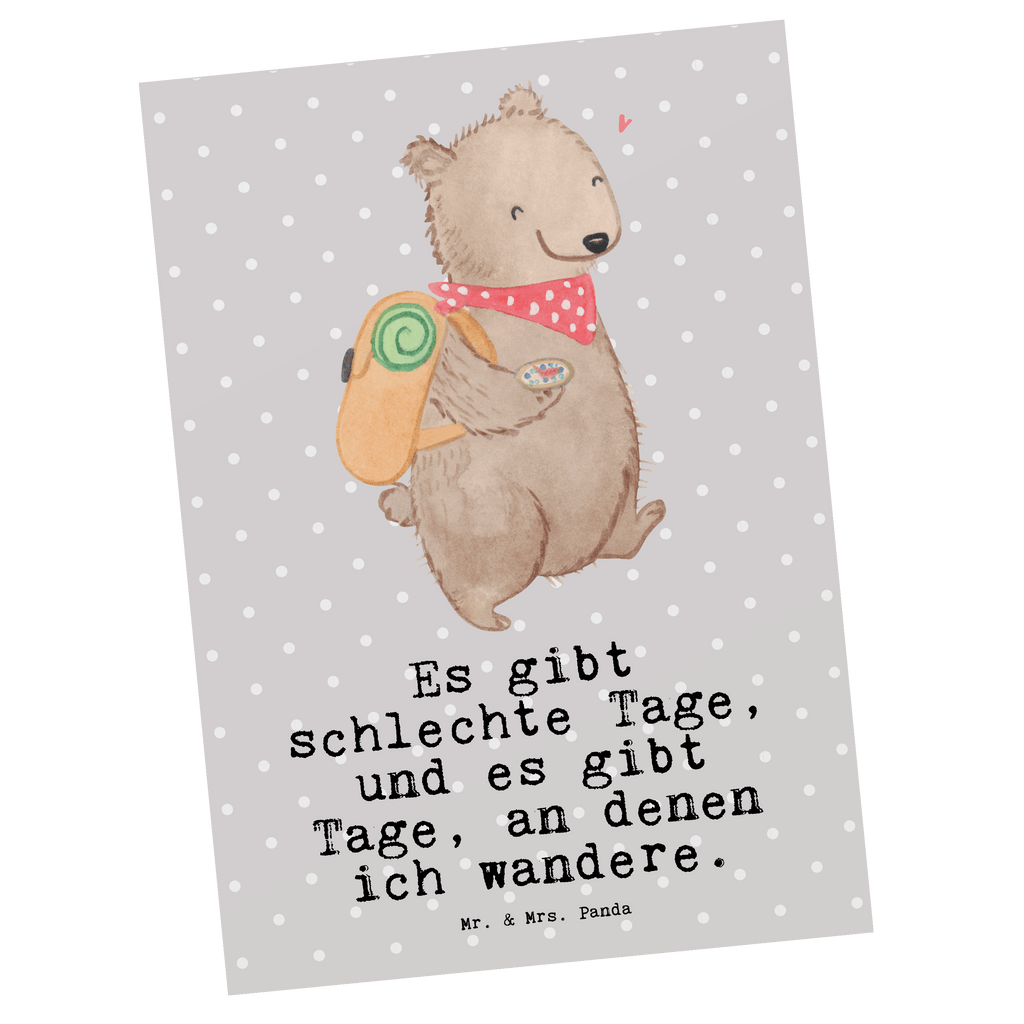 Postkarte Bär Wandern Tage Geschenkkarte, Grußkarte, Karte, Einladung, Ansichtskarte, Geburtstagskarte, Einladungskarte, Dankeskarte, Geschenk, Sport, Sportart, Hobby, Schenken, Danke, Dankeschön, Auszeichnung, Gewinn, Sportler, Wandern, Bergsteigen, Wintertouren, Outdoor Sport, Freizeitsport, Spazieren, Natur entdecken