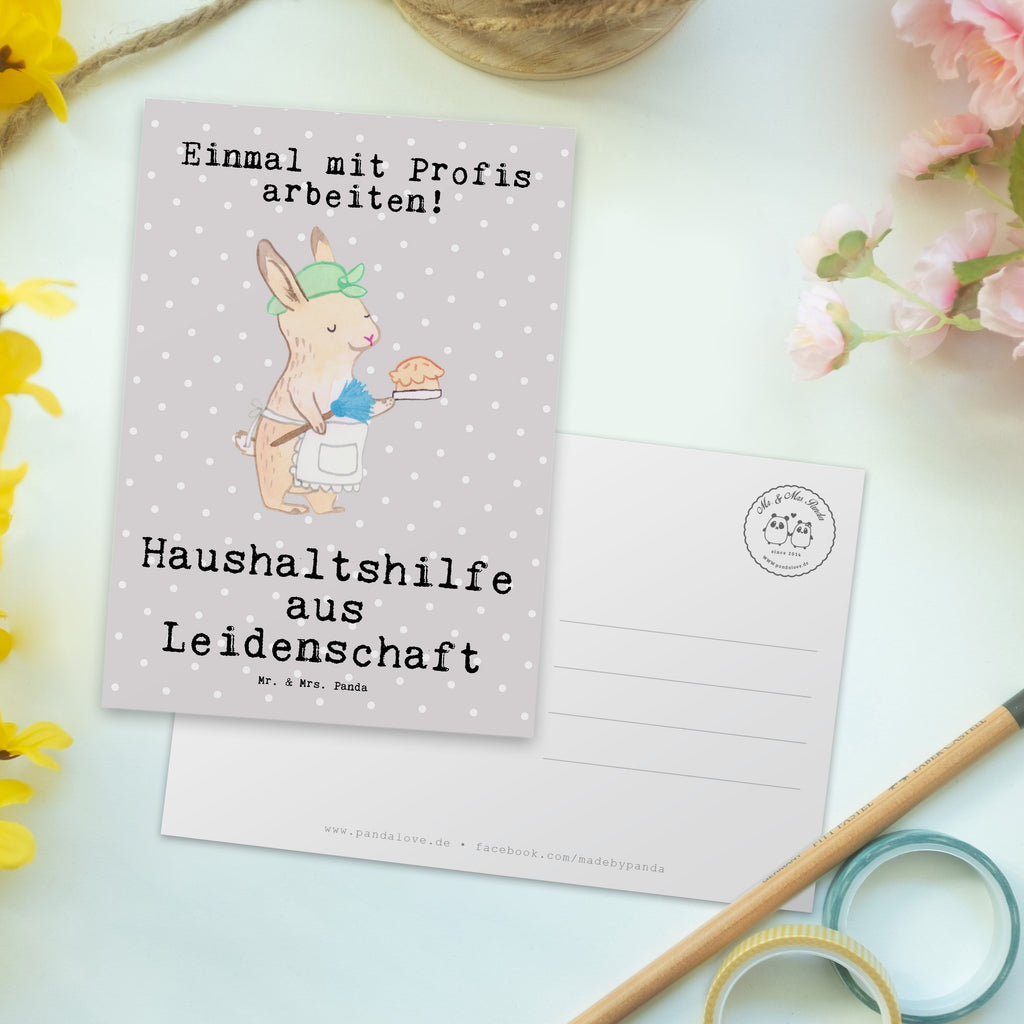 Postkarte Haushaltshilfe aus Leidenschaft Geschenkkarte, Grußkarte, Karte, Einladung, Ansichtskarte, Geburtstagskarte, Einladungskarte, Dankeskarte, Beruf, Ausbildung, Jubiläum, Abschied, Rente, Kollege, Kollegin, Geschenk, Schenken, Arbeitskollege, Mitarbeiter, Firma, Danke, Dankeschön, Haushaltshilfe, Putzfrau, Reinigungskraft