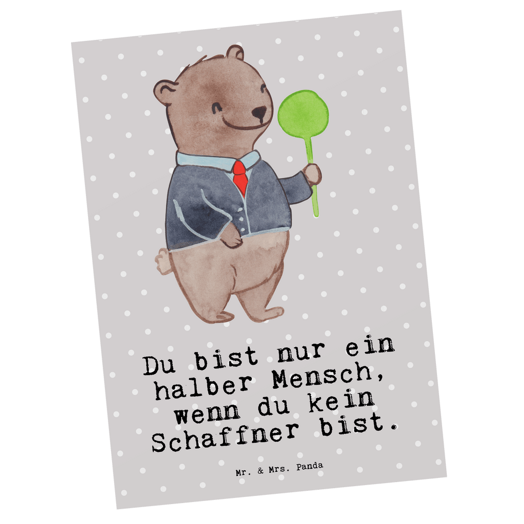 Postkarte Schaffner mit Herz Geschenkkarte, Grußkarte, Karte, Einladung, Ansichtskarte, Geburtstagskarte, Einladungskarte, Dankeskarte, Beruf, Ausbildung, Jubiläum, Abschied, Rente, Kollege, Kollegin, Geschenk, Schenken, Arbeitskollege, Mitarbeiter, Firma, Danke, Dankeschön