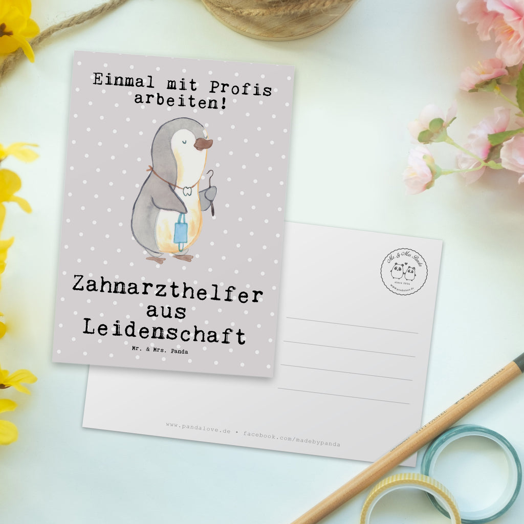 Postkarte Zahnarzthelfer aus Leidenschaft Geschenkkarte, Grußkarte, Karte, Einladung, Ansichtskarte, Geburtstagskarte, Einladungskarte, Beruf, Ausbildung, Jubiläum, Abschied, Rente, Kollege, Kollegin, Geschenk, Schenken, Arbeitskollege, Mitarbeiter, Firma, Danke, Dankeschön