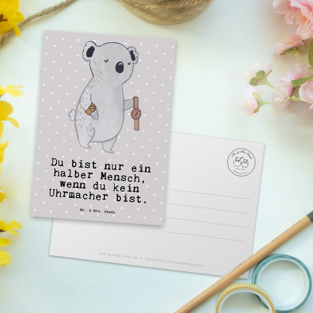 Postkarte Uhrmacher mit Herz Geschenkkarte, Grußkarte, Karte, Einladung, Ansichtskarte, Geburtstagskarte, Einladungskarte, Beruf, Ausbildung, Jubiläum, Abschied, Rente, Kollege, Kollegin, Geschenk, Schenken, Arbeitskollege, Mitarbeiter, Firma, Danke, Dankeschön